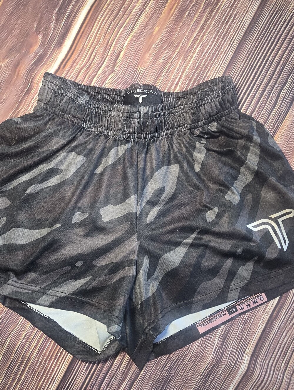Takedown Black Camo Athletic Shorts Womans XS